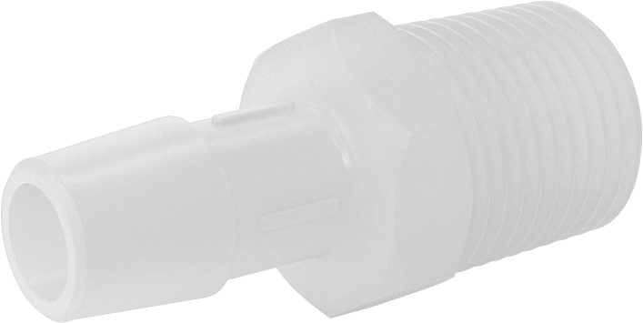Sıkı Sızdırmazlık Nem Dirençli Dikenli Boru Bağlantı Parçası, Plastik, Adaptör, 1/2" Boru İç Çapı x 1/2 NPT Erkek için