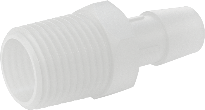 Sıkı Sızdırmazlık Nem Dirençli Dikenli Boru Bağlantı Parçası, Plastik, Adaptör, 1/2" Boru İç Çapı x 1/2 NPT Erkek için