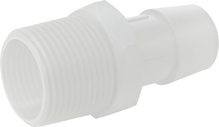 Sıkı Sızdırmazlık Nem Dirençli Dikenli Boru Bağlantı Parçası, Plastik, Adaptör, 3/4" Boru İç Çapı x 3/4 NPT Erkek için