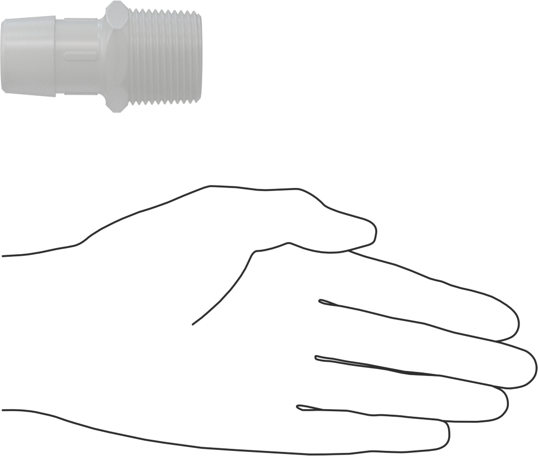Sıkı Sızdırmazlık Nem Dirençli Dikenli Boru Bağlantı Parçası, Plastik, Adaptör, 1" Boru İç Çapı x 1 NPT Erkek