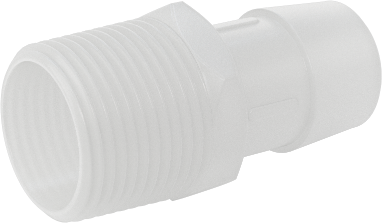Sıkı Sızdırmazlık Nem Dirençli Dikenli Boru Bağlantı Parçası, Plastik, Adaptör, 1" Boru İç Çapı x 1 NPT Erkek