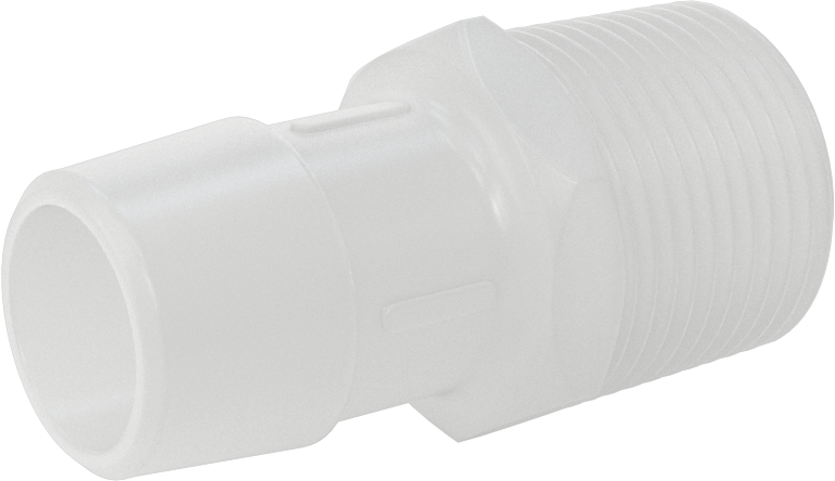 Sıkı Sızdırmazlık Nem Dirençli Dikenli Boru Bağlantı Parçası, Plastik, Adaptör, 1" Boru İç Çapı x 1 NPT Erkek