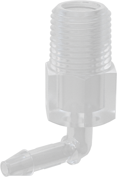 Sıkı Sızdırmazlık Nem Dirençli Dikenli Boru Bağlantı Parçası, Plastik, Dirsek adaptörü, 1/8" Boru İç Çapı x 1/8 NPT Erkek