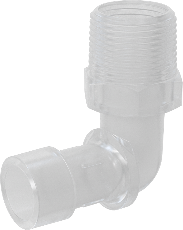 Sıkı Sızdırmazlık Nem Dirençli Dikenli Boru Bağlantı Parçası, Plastik, Dirsek adaptörü, 1" Boru İç Çapı x 1 NPT Erkek