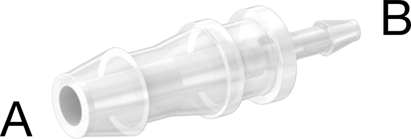 Sıkı Sızdırmazlık Nem Dirençli Dikenli Boru Bağlantı Parçası, Plastik, Hava ve Su için, Redüktör, 3/16“ x 1/16” Boru İç Çapı