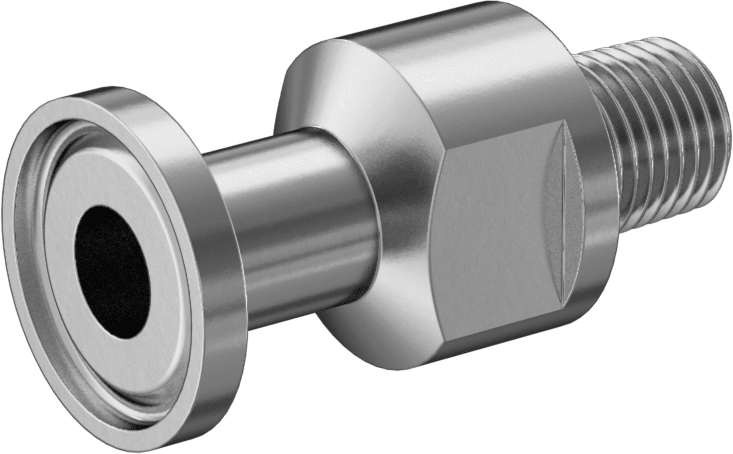 Yüksek Parlaklıkta Hızlı Sıkıştırmalı Sıhhi Boru Bağlantı Elemanı, 1/2" Dış Çaplı Boru x 1/4 NPT Erkek için 316L Paslanmaz Çelik Adaptör