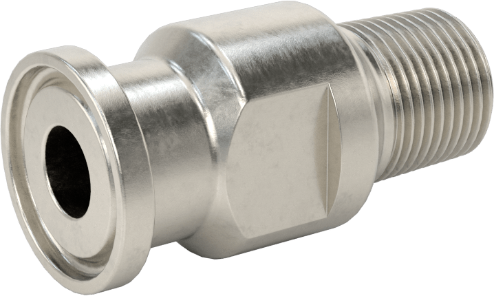 Yüksek Parlaklıkta Hızlı Sıkıştırmalı Sıhhi Boru Bağlantı Elemanı, 304 Paslanmaz Çelik Adaptör, 1/2" Boru Dış Çap x 3/8 NPT Erkek