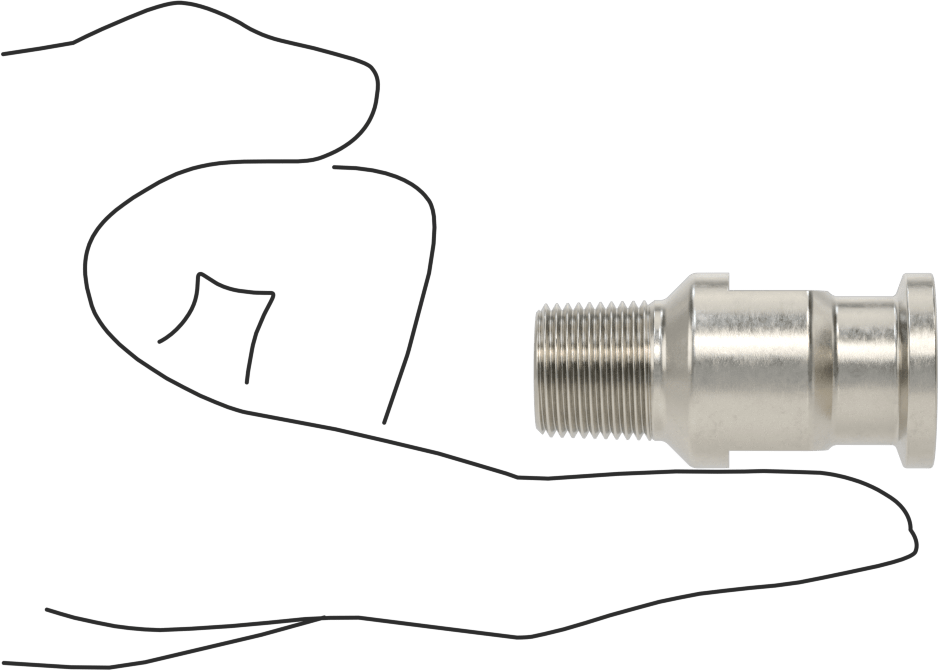 Yüksek Parlaklıkta Hızlı Sıkıştırmalı Sıhhi Boru Bağlantı Elemanı, 304 Paslanmaz Çelik Adaptör, 1/2" Boru Dış Çap x 3/8 NPT Erkek