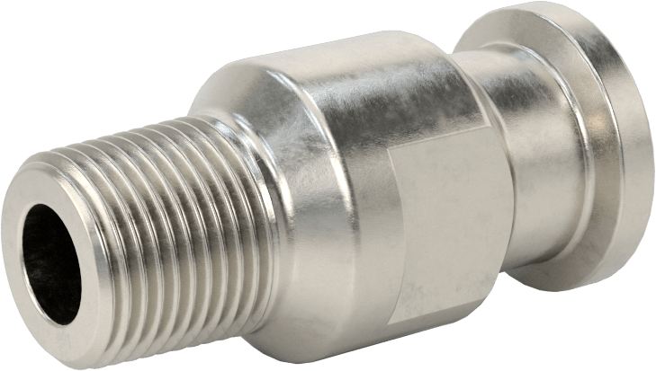 Yüksek Parlaklıkta Hızlı Sıkıştırmalı Sıhhi Boru Bağlantı Elemanı, 1/2" Boru Dış Çapı x 3/8 NPT Erkek için 316 Paslanmaz Çelik Adaptör