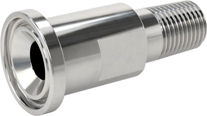 Yüksek Parlaklıkta Hızlı Sıkıştırmalı Sıhhi Boru Bağlantı Elemanı, 3/4" Boru Dış Çapı x 1/4 NPT Erkek için 304 Paslanmaz Çelik Adaptör
