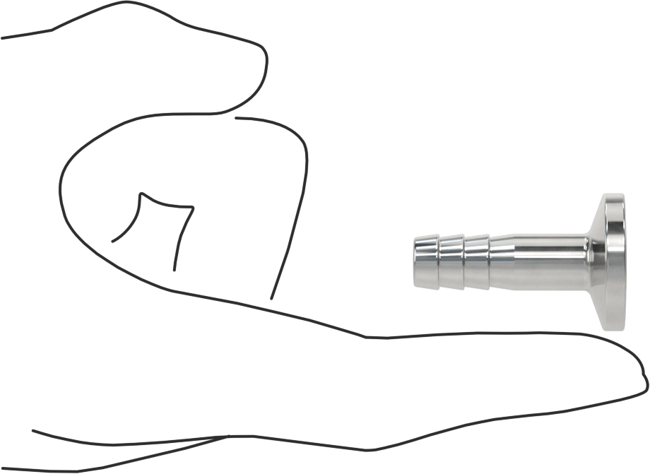Yüksek Parlaklıkta Hızlı Sıkıştırmalı Sıhhi Boru Bağlantı Elemanı, 1/2" Dış Çaplı Boru için 304 Paslanmaz Çelik Adaptör, 3/8" Hortum İç Çapı için