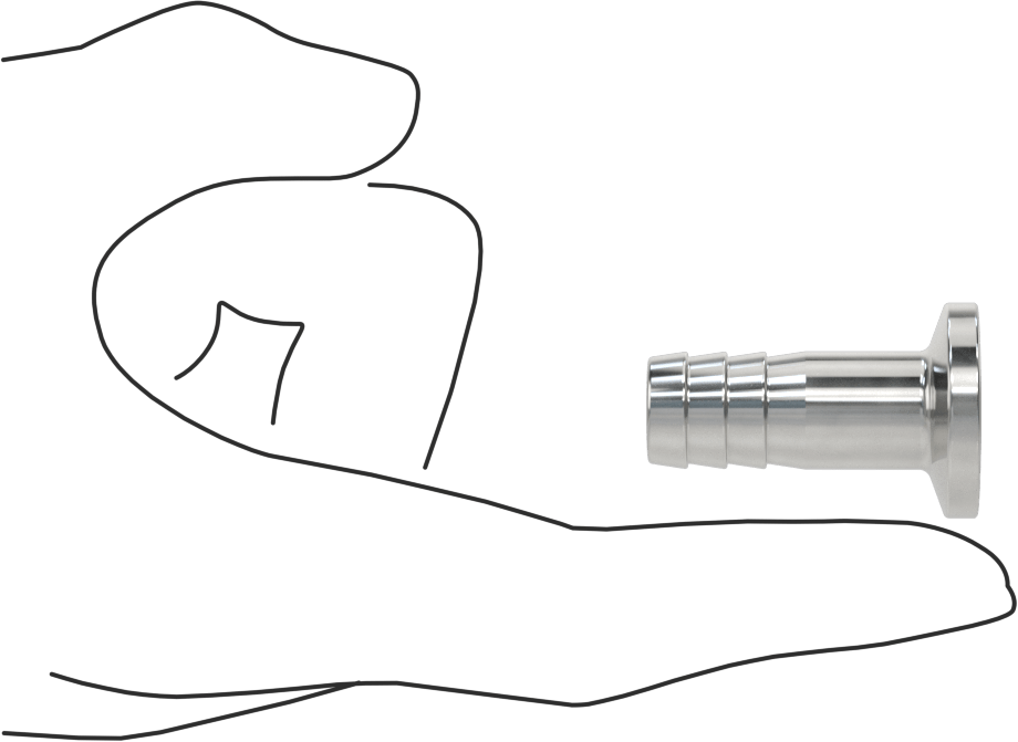 Yüksek Parlaklıkta Hızlı Sıkıştırmalı Sıhhi Boru Bağlantı Elemanı, 3/4" Dış Çaplı Boru için 304 Paslanmaz Çelik Adaptör, 1/2" Hortum İç Çapı için