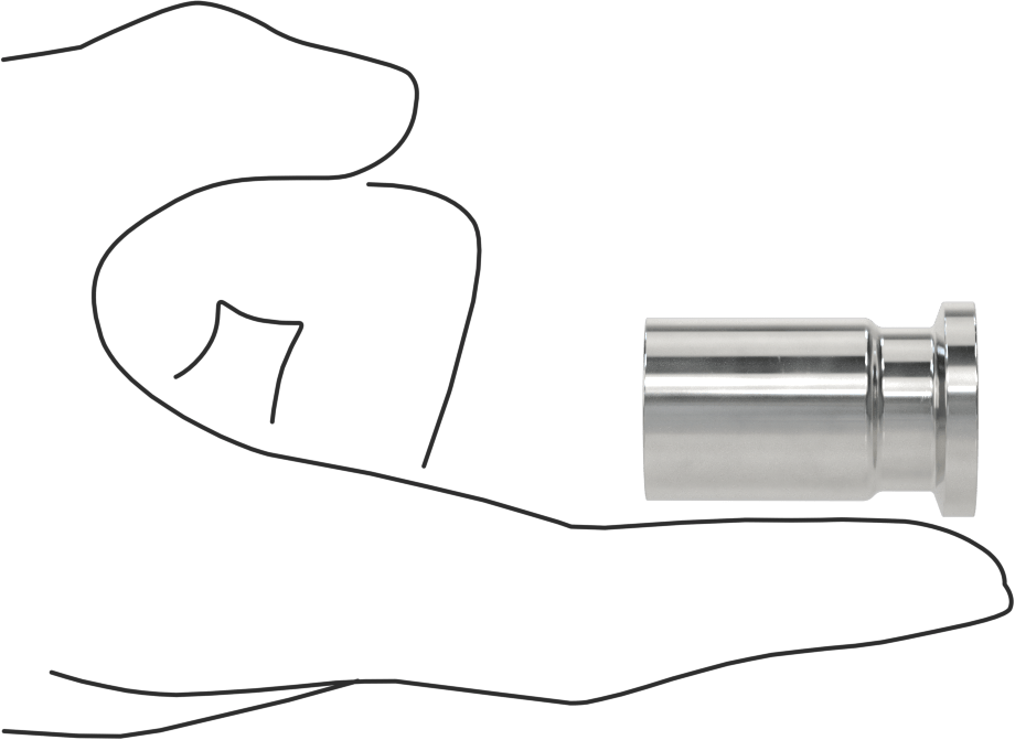 Yüksek Parlaklıkta Hızlı Sıkıştırmalı Sıhhi Boru Bağlantı Elemanı, 316/316L Paslanmaz Çelik Adaptör, 1/2" Boru x Alın Kaynağı, 1-1/8" Uzunluk