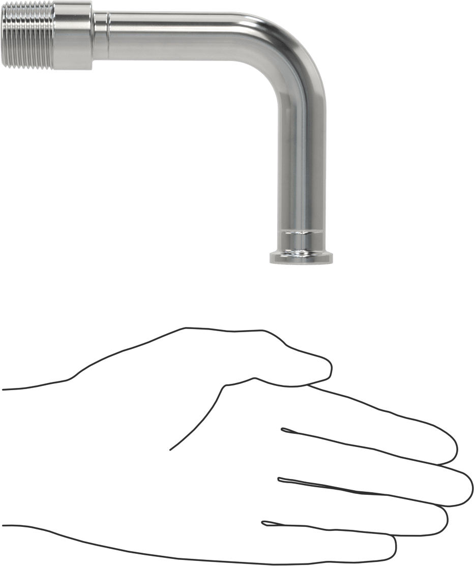 Yüksek Parlaklıkta Hızlı Sıkıştırmalı Sıhhi Boru Bağlantı Elemanı, 304 Paslanmaz Çelik 90 Derece Adaptör, 3/4" Boru Dış Çapı x 3/4 NPT Erkek