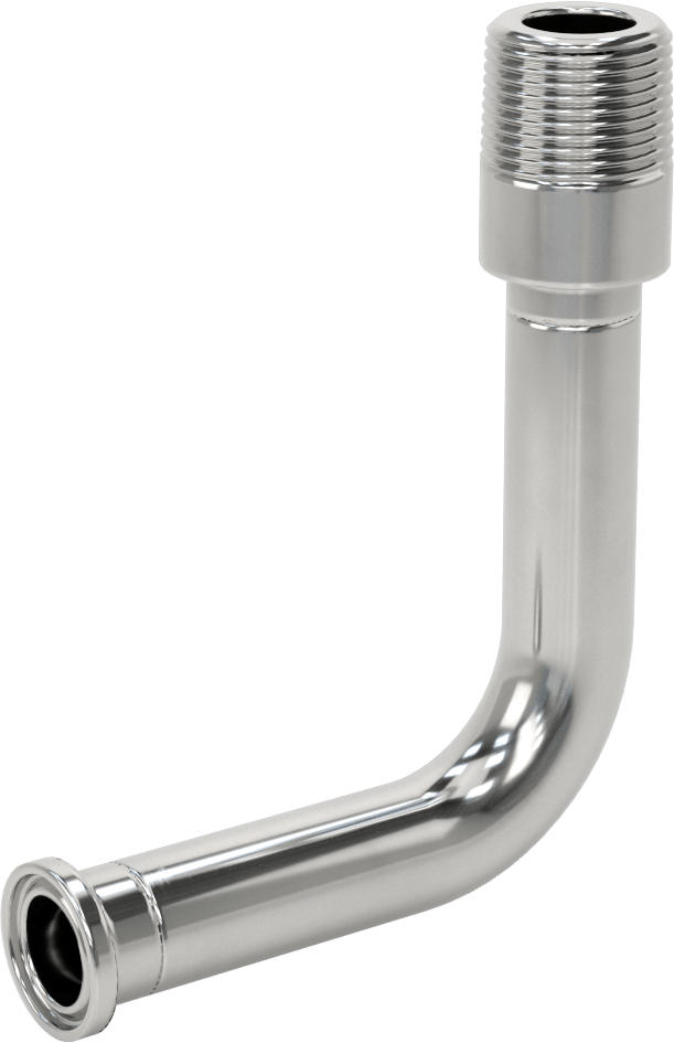Yüksek Parlaklıkta Hızlı Sıkıştırmalı Sıhhi Boru Bağlantı Elemanı, 304 Paslanmaz Çelik 90 Derece Adaptör, 3/4" Boru Dış Çapı x 3/4 NPT Erkek
