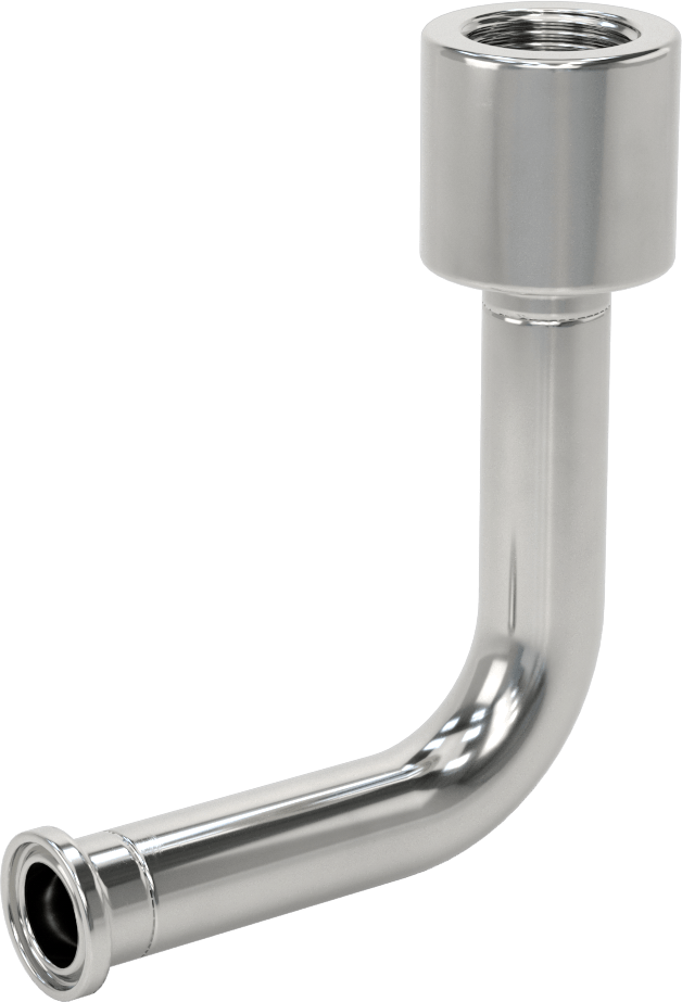 Yüksek Parlaklıkta Hızlı Sıkıştırmalı Sıhhi Boru Bağlantı Elemanı, 304 Paslanmaz Çelik 90 Derece Adaptör, 3/4" Boru Dış Çapı x 3/4 NPT Dişi