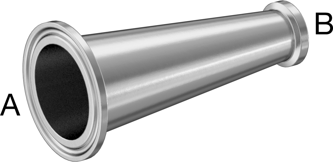 Yüksek Parlaklıkta Hızlı Sıkıştırmalı Sıhhi Boru Bağlantı Elemanı, 1-1/2“ x 3/4” Boru Dış Çapı için 316L Paslanmaz Çelik Düz Redüktör