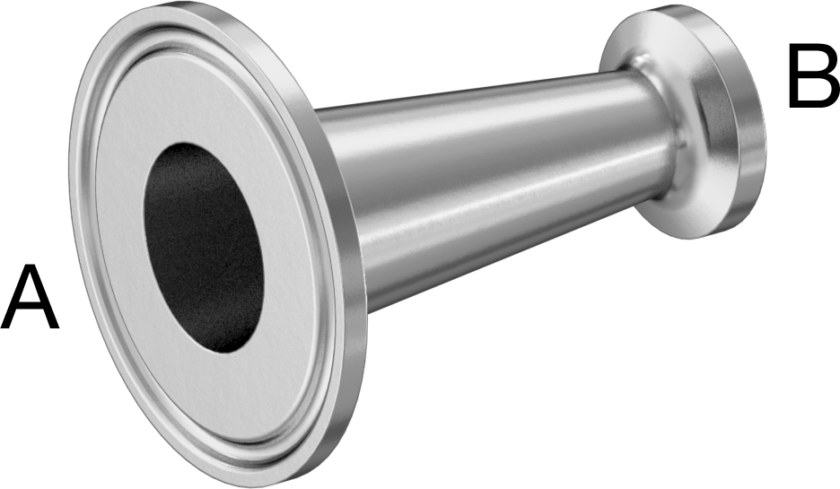 Yüksek Parlaklıkta Hızlı Sıkıştırmalı Sıhhi Boru Bağlantı Elemanı, 1“ x 1/2” Dış Çaplı Boru için 316L Paslanmaz Çelik Düz Redüktör