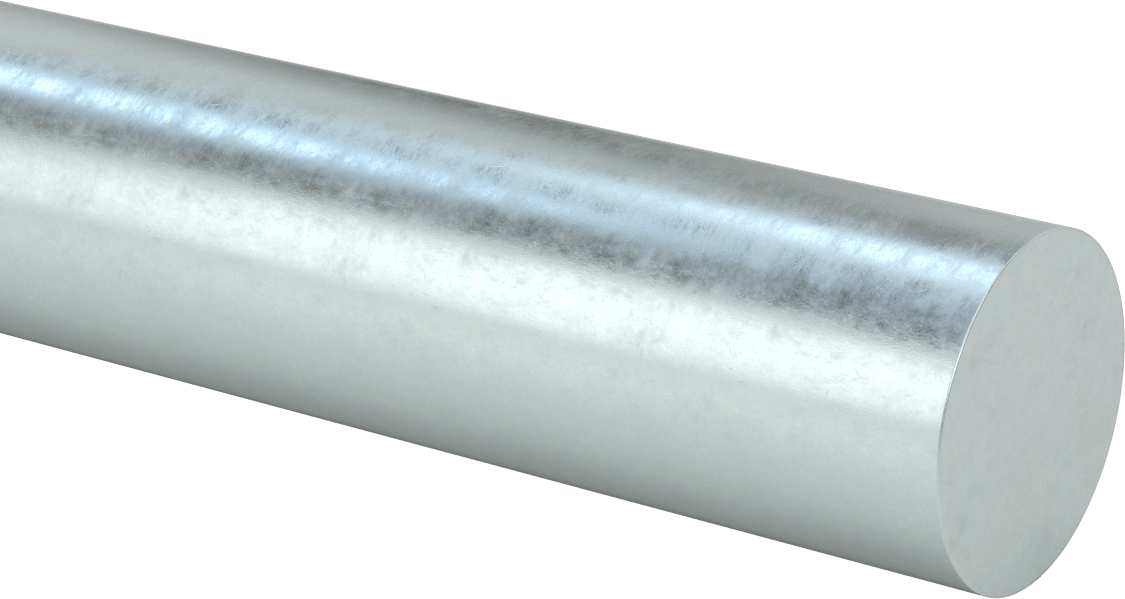 Çinko Çubuk, 2-1/2" Çap, 3 Fit Uzunluk