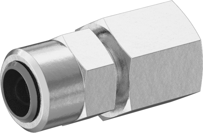 Hızlı Montajlı Pirinç Sıkıştırma Borusu Bağlantı Parçası, Hava ve Su için, 1/4" Boru Dış Çapı x 1/8 NPTF Dişi için