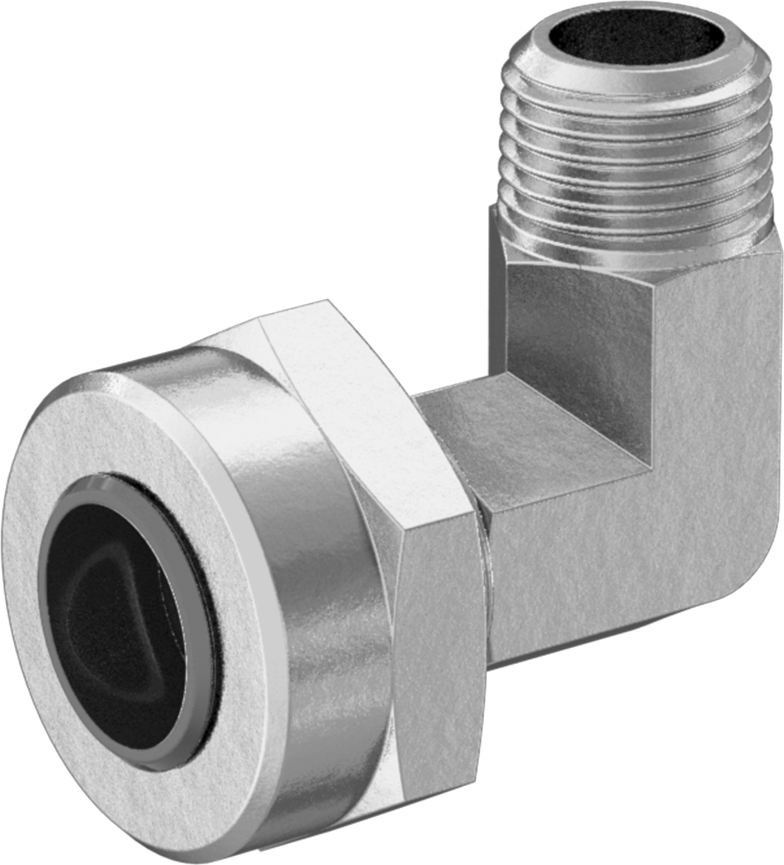 Hızlı Montajlı Pirinç Sıkıştırma Borusu Bağlantı Parçası, Hava ve Su için, Dirsek, 3/8" Boru Dış Çapı x 1/8 NPTF Erkek