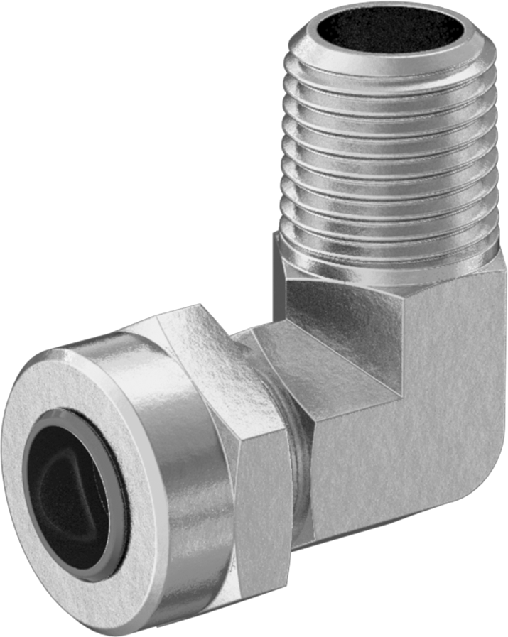 Hızlı Montajlı Pirinç Sıkıştırma Borusu Bağlantı Parçası, Hava ve Su için, Dirsek, 3/8" Boru Dış Çapı x 1/4 NPTF Erkek