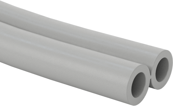Hava ve Su için Birleştirilmiş Sert Kauçuk Boru, 2 Opak Gri Tüp, 5/32" ID, 1/4" OD