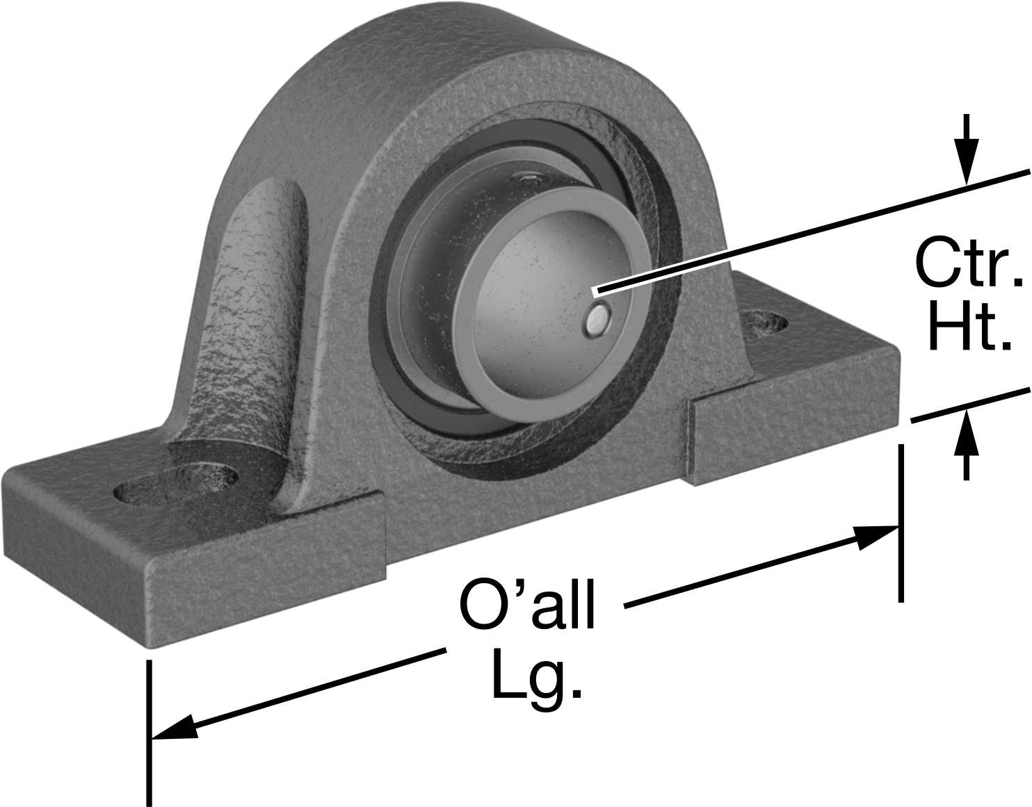 Kalıcı Yağlamalı Montajlı Bilyalı Rulman, 1-1/2" Mil Çapı için