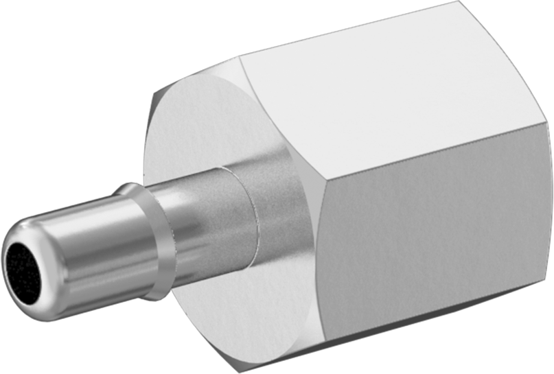 Alüminyum Düşük Basınçlı Dikenli Boru Bağlantı Parçası, Hava ve Su için, 1/8" Boru İç Çapı için Adaptör, M6 x 1 mm Dişi