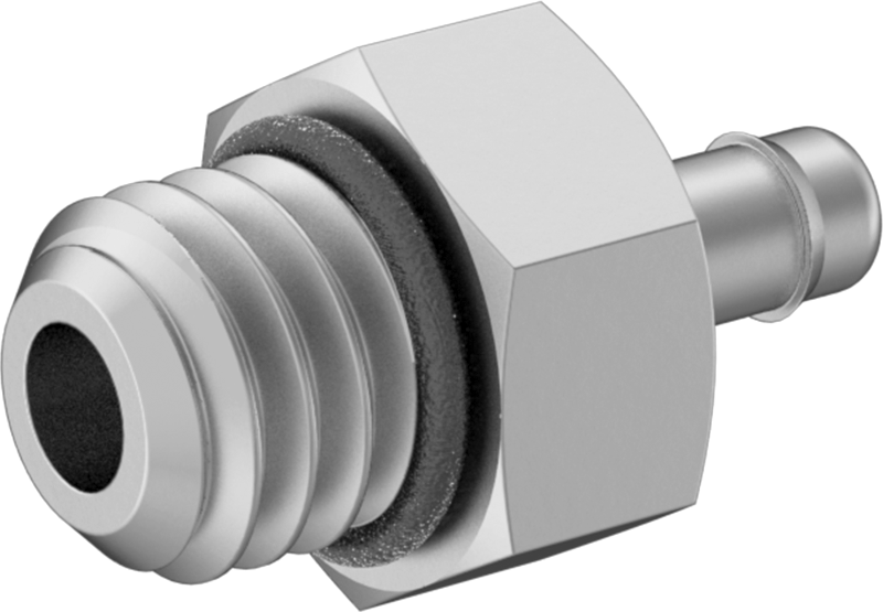 Alüminyum Düşük Basınçlı Dikenli Boru Bağlantı Parçası, Hava ve Su için, Adaptör, 1/16" Boru x 10-32 UNF Erkek