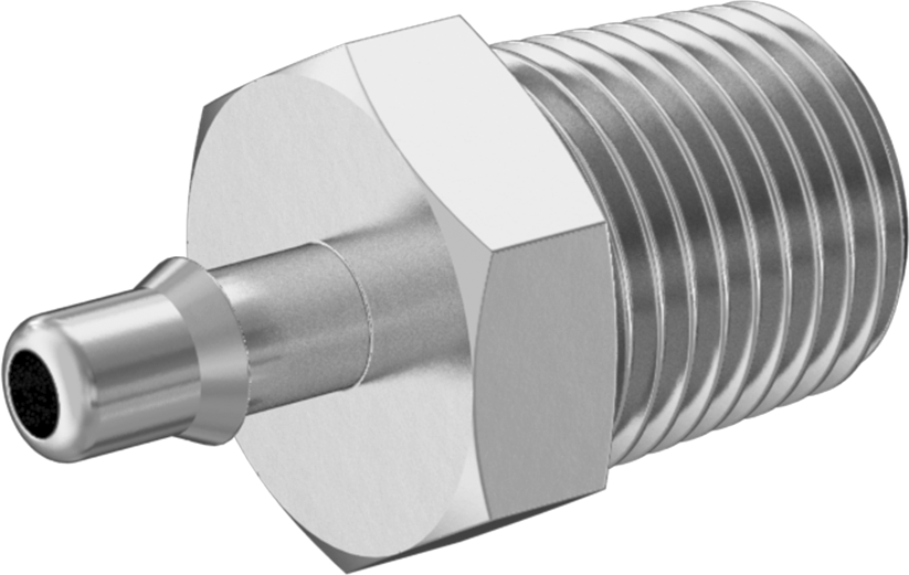 Alüminyum Düşük Basınçlı Dikenli Boru Bağlantı Parçası, Hava ve Su için, 1/8" Boru x 1/8 NPT Erkek için Adaptör