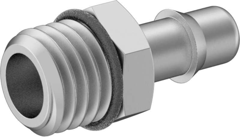 Alüminyum Düşük Basınçlı Dikenli Boru Bağlantı Parçası, Hava ve Su için, Adaptör, 1/8" Boru, M5 x 0,80 mm Erkek