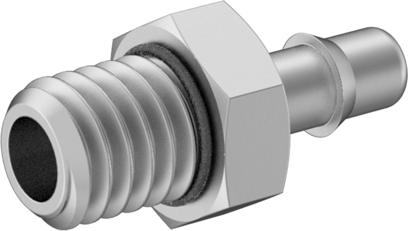 Alüminyum Düşük Basınçlı Dikenli Boru Bağlantı Parçası, Hava ve Su için, 1/8" Boru için Adaptör, M6 x 1 mm Erkek