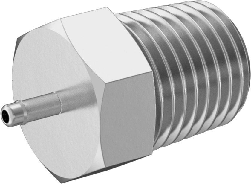 Alüminyum Düşük Basınçlı Dikenli Boru Bağlantı Parçası, Hava ve Su için, 1/16" Boru x 1/4 NPT Erkek için Adaptör