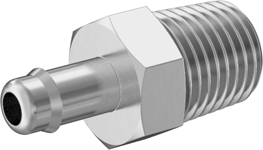 Alüminyum Düşük Basınçlı Dikenli Boru Bağlantı Parçası, Hava ve Su için, 1/4" Boru x 1/4 NPT Erkek için Adaptör