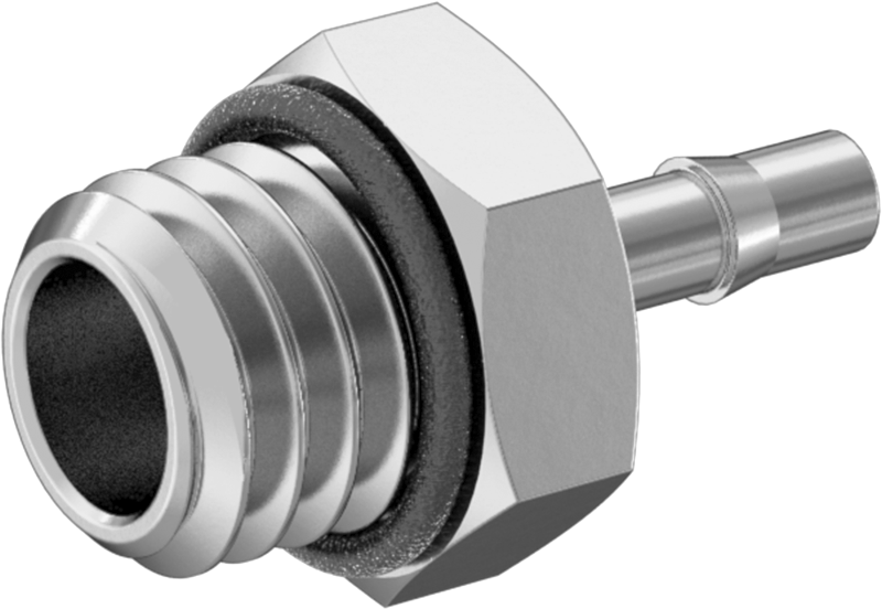 Alüminyum Düşük Basınçlı Dikenli Boru Bağlantı Parçası, Hava ve Su için, Adaptör, 1/16" Boru, M5 x 0,80 mm Erkek