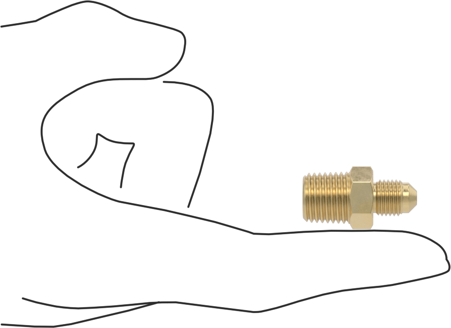 Bakır ve Pirinç Borular için 45 Derece Genişletilmiş Bağlantı Parçası, 3/16" Boru Dış Çapı x 1/4 NPTF Erkek için Adaptör