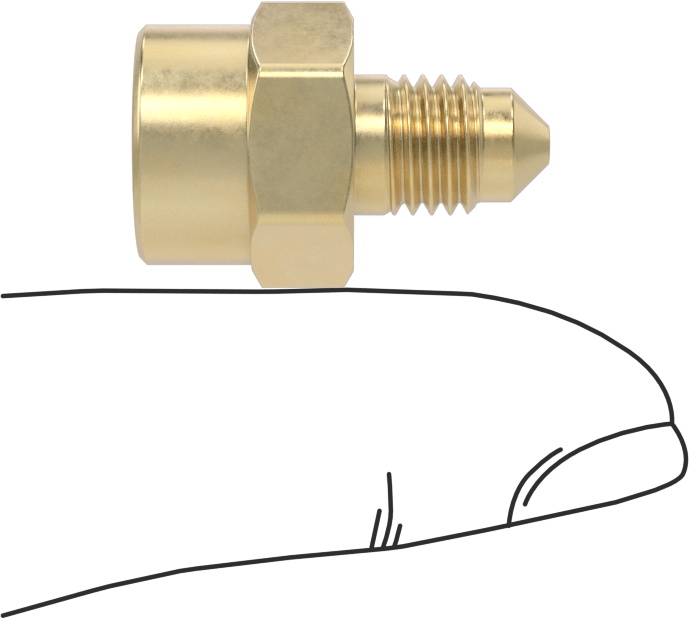 Bakır ve Pirinç Borular için 45 Derece Genişletilmiş Bağlantı Parçası, 1/8" Dış Çaplı Boru x 1/8 NPTF Dişi için Düz Adaptör