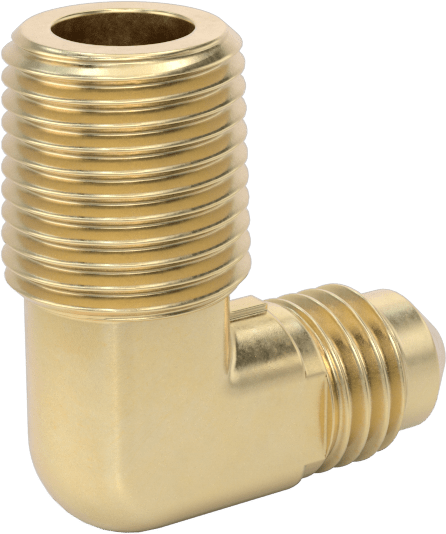 Bakır ve Pirinç Borular için 45 Derece Genişletilmiş Bağlantı Parçası, 1/8" Dış Çaplı Boru x 1/8 NPTF Erkek için 90 Derece Dirsek