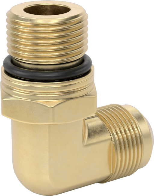 Bakır ve Pirinç Borular için 45 Derece Genişletilmiş Bağlantı Parçası, 3/4“ Dış Çaplı Boru x 1-1/16”-12 Erkek için 90 Derece Dirsek