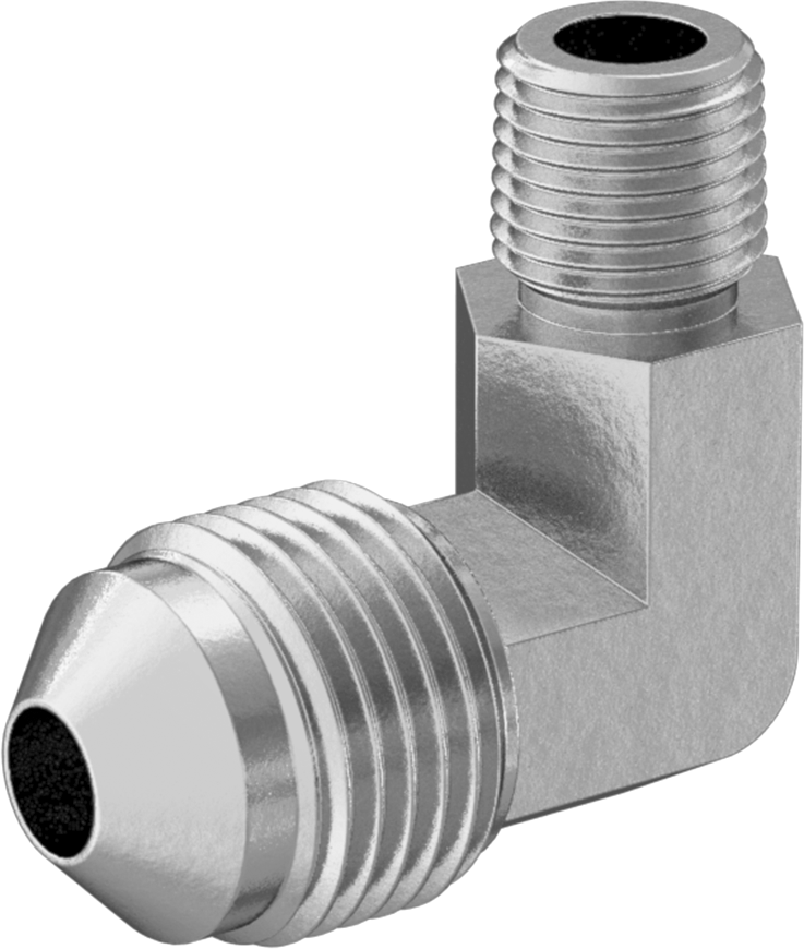 Bakır ve Pirinç Borular için 45 Derece Genişletilmiş Bağlantı Parçası, 3/8" Dış Çaplı Boru x 1/8 NPTF Erkek için 90 Derece Dirsek
