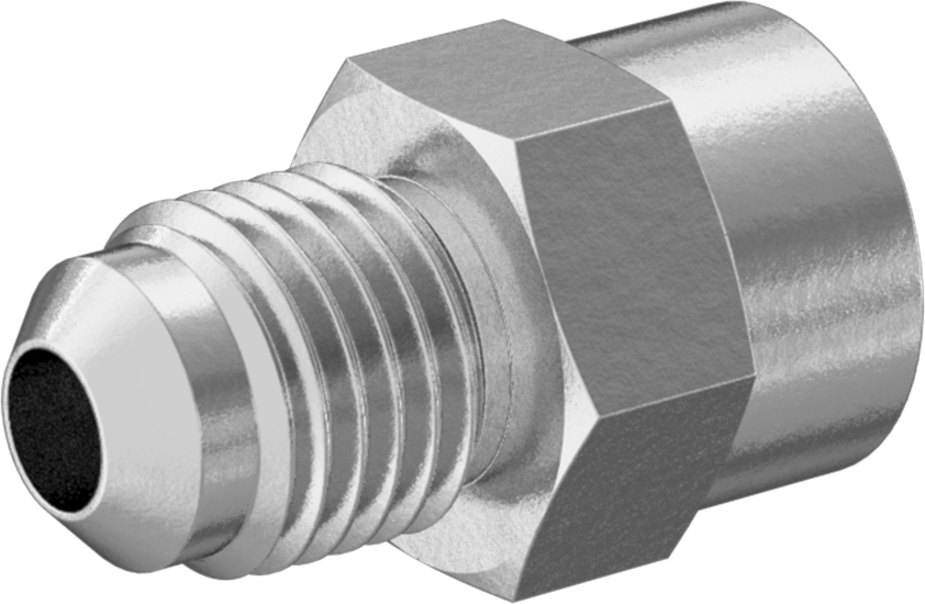 Bakır ve Pirinç Borular için 45 Derece Genişletilmiş Bağlantı Parçası, 1/4" Dış Çaplı Boru x 1/8 NPTF Dişi için Adaptör