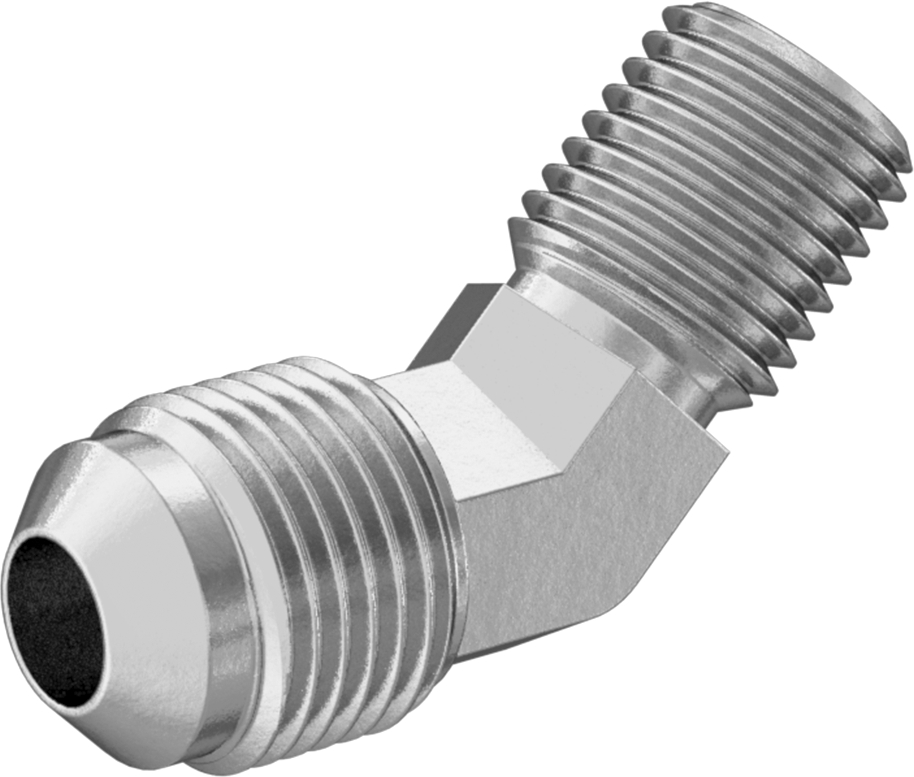 Bakır ve Pirinç Borular için 45 Derece Genişletilmiş Bağlantı Parçası, 3/4“ Dış Çaplı Boru x 3/4”-16 Erkek için 45 Derece Dirsek