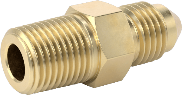 Bakır Boru için 37 Derece Genişletilmiş Bağlantı Parçası, Düz Adaptör, 3/16" Boru Dış Çapı x 1/8 NPT Erkek için