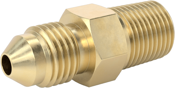 Bakır Boru için 37 Derece Genişletilmiş Bağlantı Parçası, Düz Adaptör, 3/16" Boru Dış Çapı x 1/8 NPT Erkek için