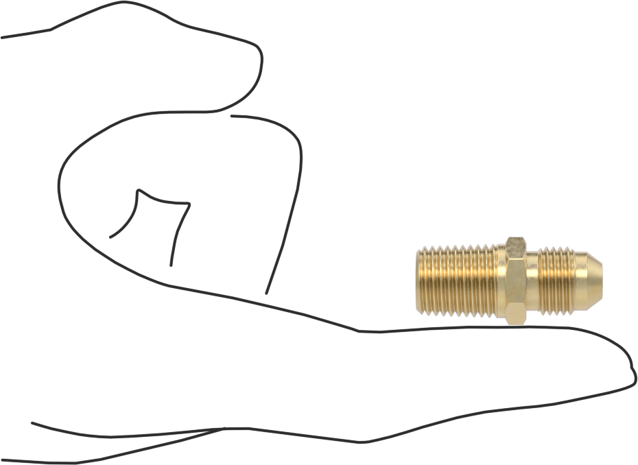 Bakır Boru için 37 Derece Genişletilmiş Bağlantı Parçası, Düz Adaptör, 5/16" Boru Dış Çapı x 1/4 NPT Erkek
