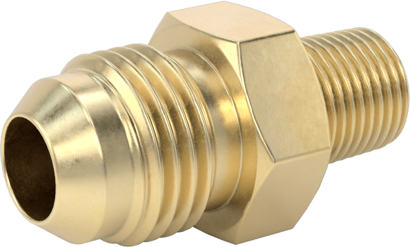 Bakır Boru için 37 Derece Genişletilmiş Bağlantı Parçası, Düz Adaptör, 3/8" Dış Çaplı Boru x 1/8 NPT Erkek için