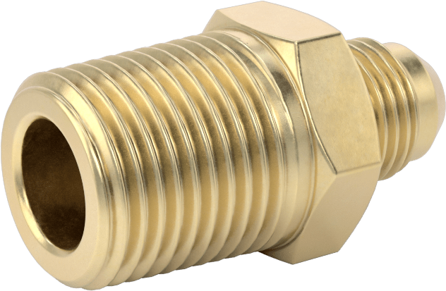 Bakır Boru için 37 Derece Genişletilmiş Bağlantı Parçası, Düz Adaptör, 3/8" Boru Dış Çapı x 1/2 NPT Erkek için