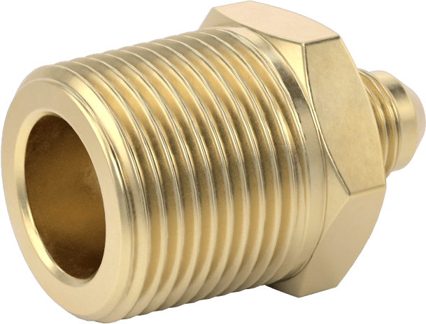 Bakır Boru için 37 Derece Genişletilmiş Bağlantı Parçası, 5/16" Boru Dış Çapı x 3/4 NPT Erkek için Düz Adaptör