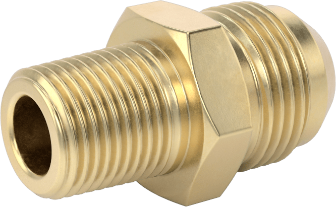 Bakır Boru için 37 Derece Genişletilmiş Bağlantı Parçası, 3/4" Boru Dış Çapı x 1/2 NPT Erkek için Düz Adaptör